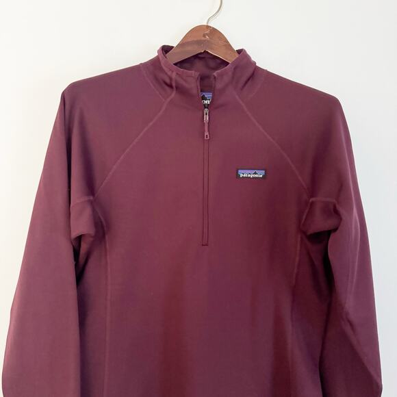 PATAGONIA Crosstrek Polartec Fleece 1/4 Zip Jacket Burgundy Medium M - Picture 3 of 8